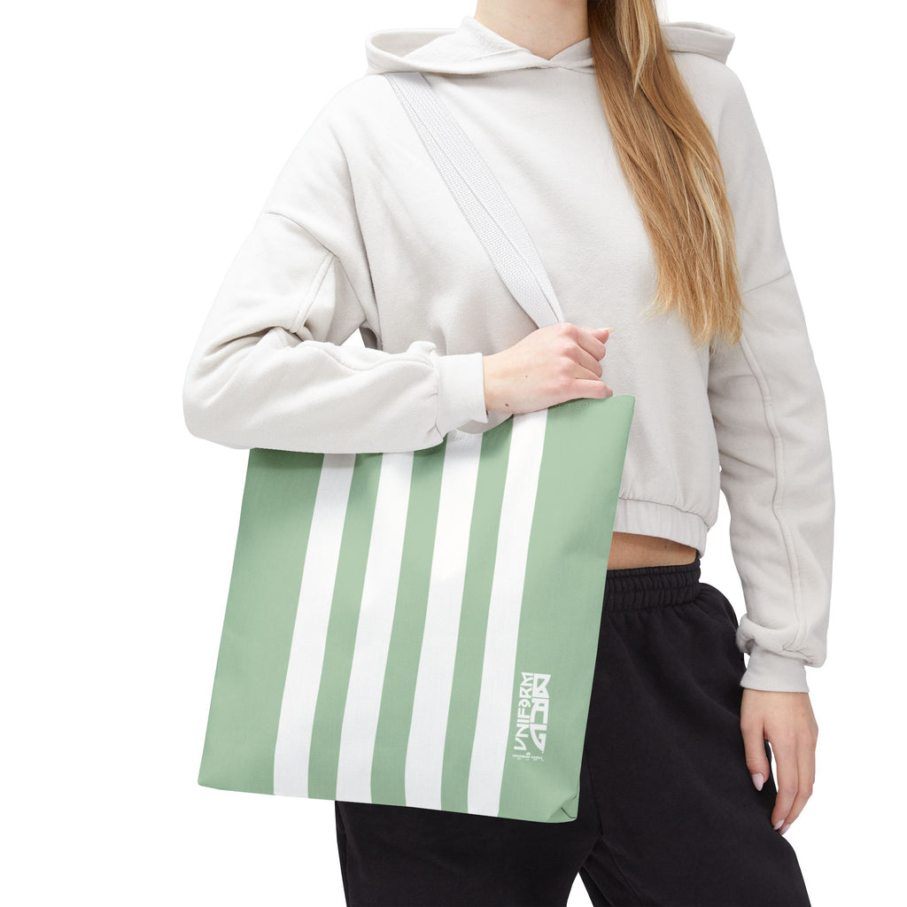 RACER JR. BAG | CUCUMBER/WHITE | Stylish Minimalist Tote Bag, Eco-Friendly Shopping Bag, Chic Carryall, Reusable Tote, Fashionable Beach Bag, Trendy Everyday Essentials