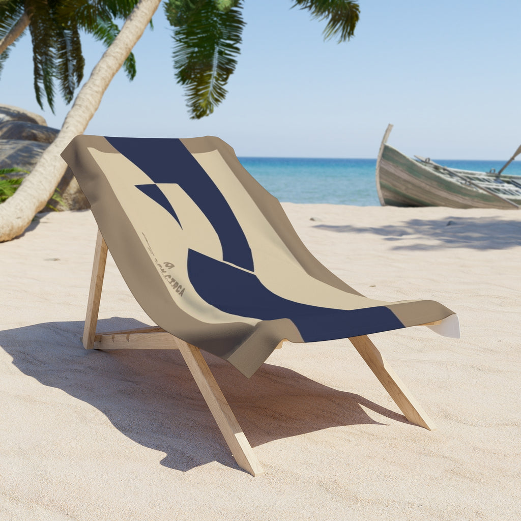 WAVE MASTER | TANS & NAVY | Sunny Vibes Beach Towel - Perfect for Summer Fun and Relaxation