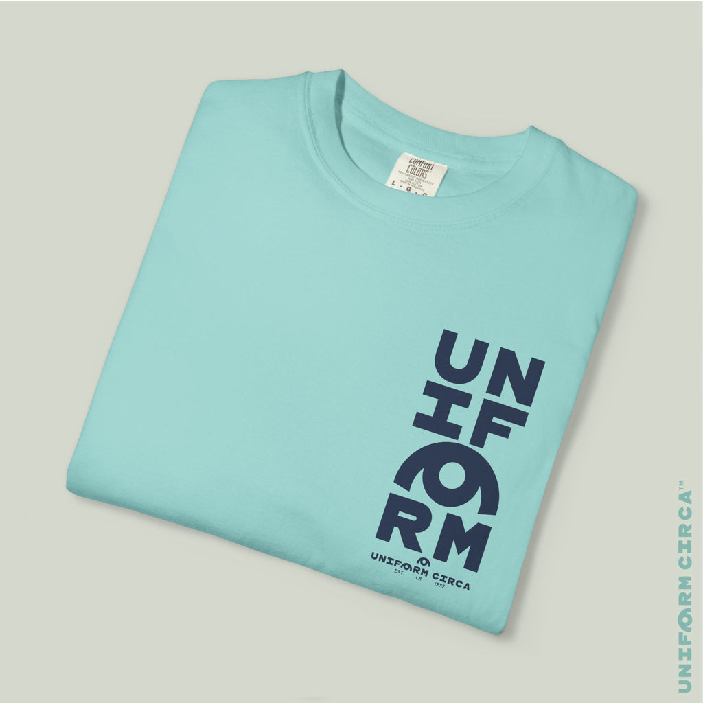 UC HALF STACK | Crewneck T-Shirt | Printed Navy