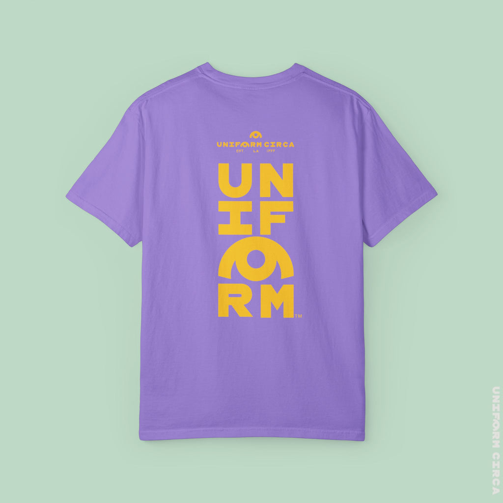 OYSTER ALL WORDMARK  | CREWNECK T-SHIRT | PRINTED YELLOW | Bold Minimalist Design
