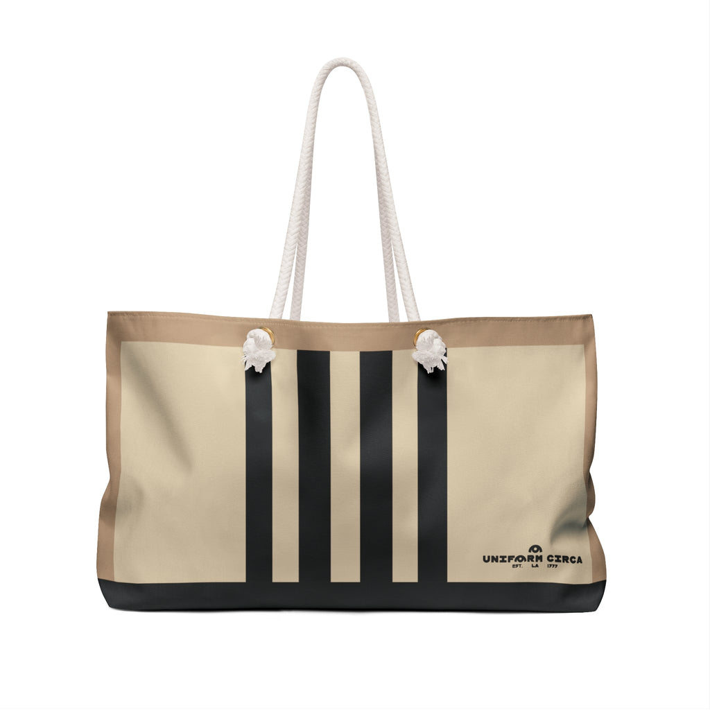 THE MRS. CHABRE RACER MAX BAG | BLACK&TAN  Weekender Bag - Stylish Travel Tote, Gym Bag, Beach Bag, Personalized Gift, Spacious Weekend Accessories