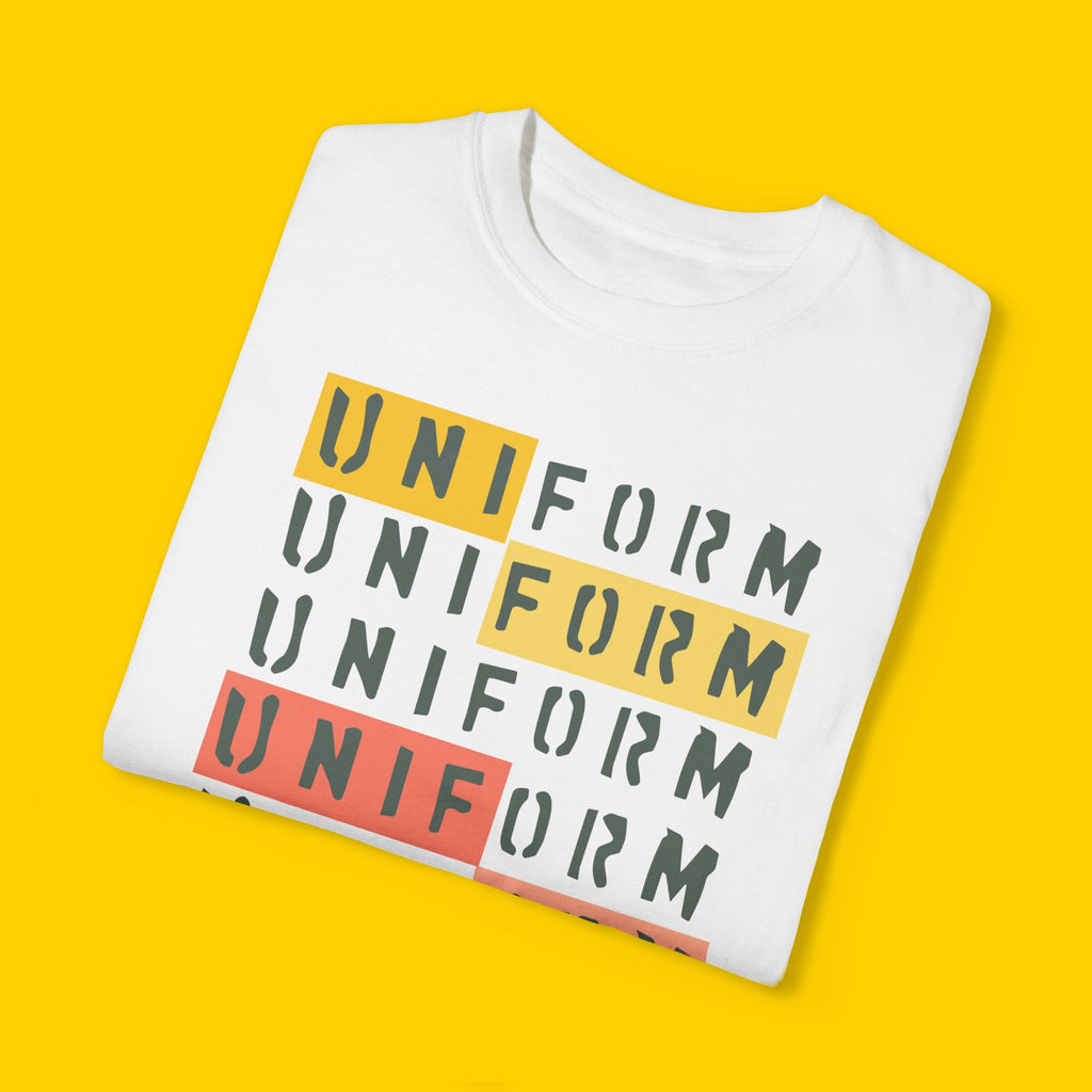 UNIFORM STACKED 1 CREWNECK T-SHIRT | Printed