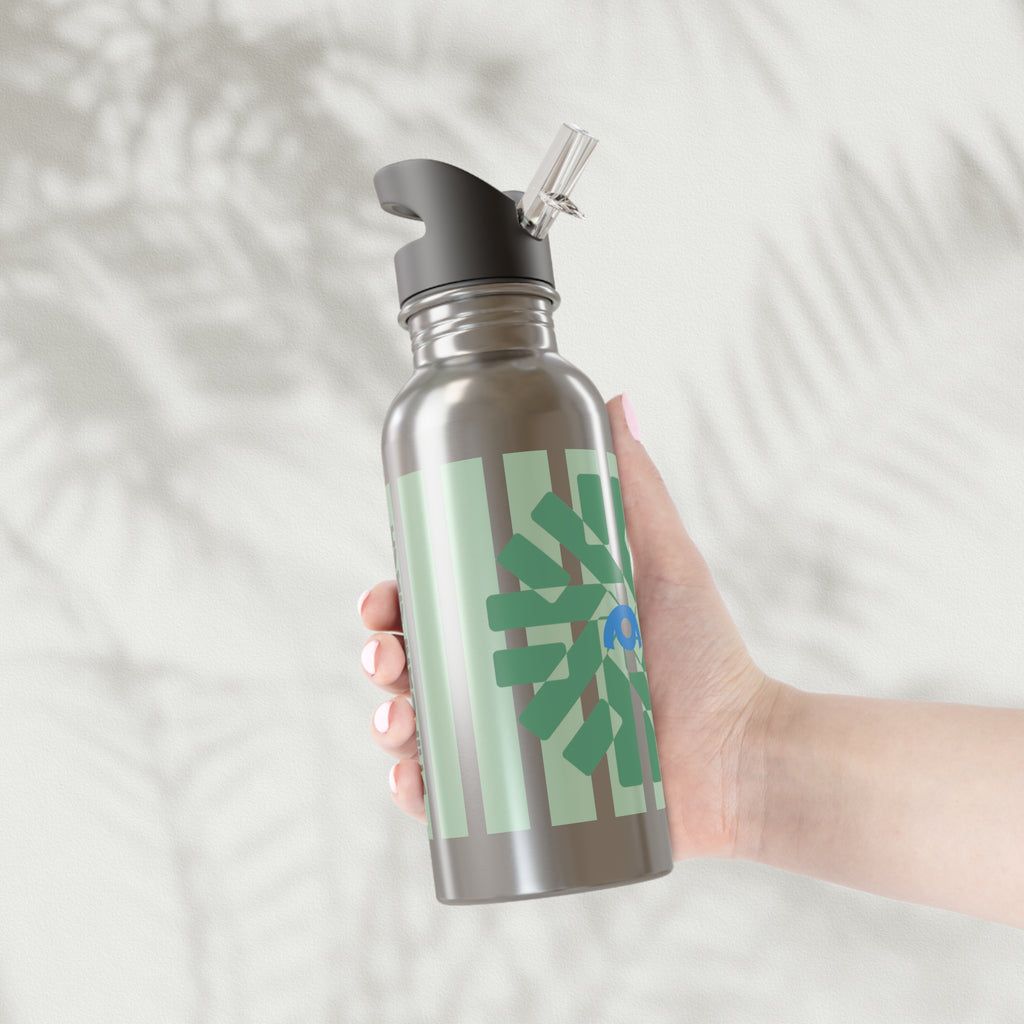 UNIFORM GREEN BURST | BPA FREE, Eco-Friendly 20oz Stainless Steel Water Bottle with Straw