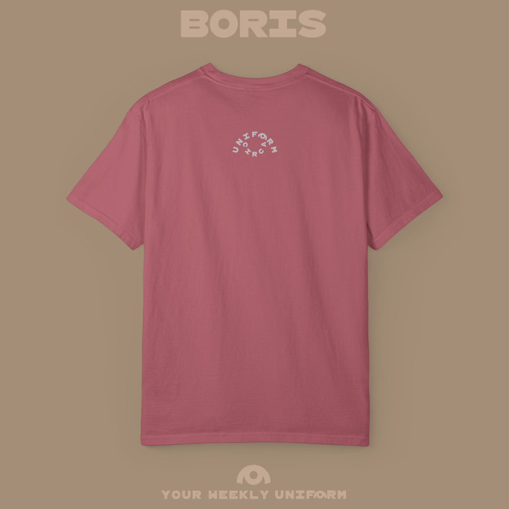 BORIS MONDAY CREWNECK T-SHIRT | PRINTED BLACK