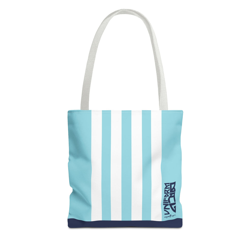 RACER JR. BAG | SKY BLUE/WHITE/NAVY | Stylish Minimalist Tote Bag, Eco-Friendly Shopping Bag, Chic Carryall, Reusable Tote, Fashionable Beach Bag, Trendy Everyday Essentials