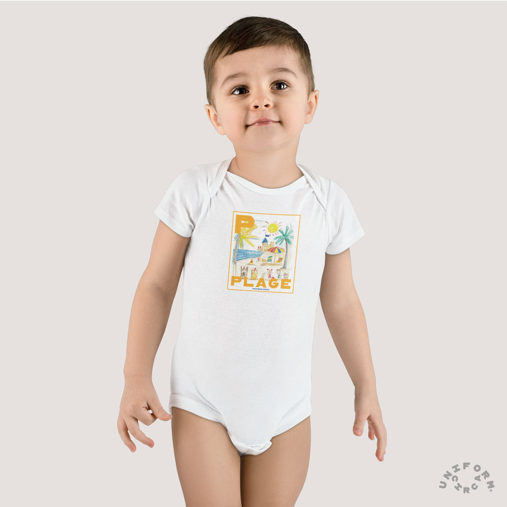 Organic Baby Onesie - PLAGE Cute Infant Bodysuit for Newborns