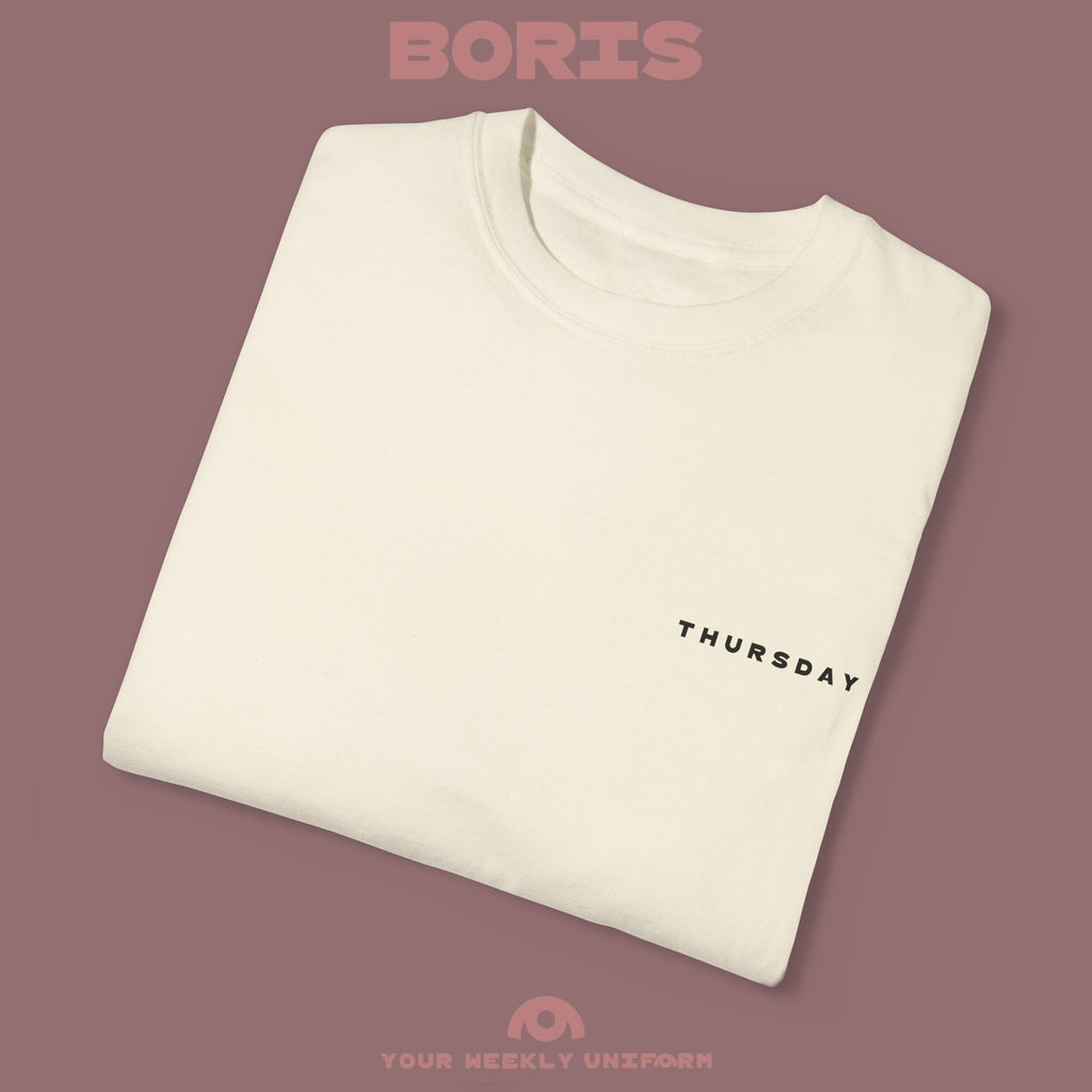 BORIS THURSDAY | CREWNECK T-SHIRT| PRINTED BLACK