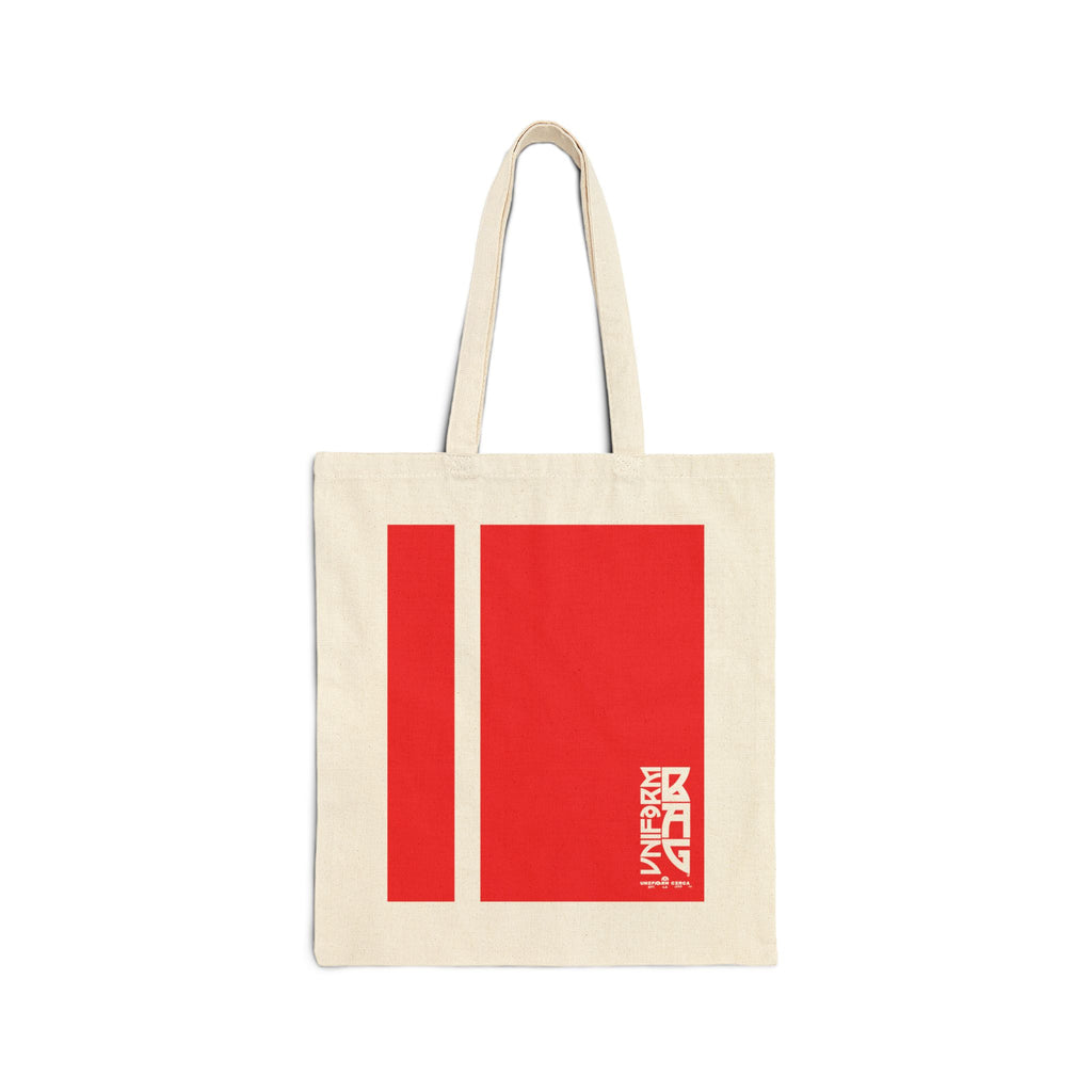 PINSTRIPE MAGAZINE BAG | RED | Stylish Cotton Canvas Tote Bag for Everyday Use, Reusable Shopping Bag, Eco-Friendly Gift, Graphic Tote, Fashion Accessories