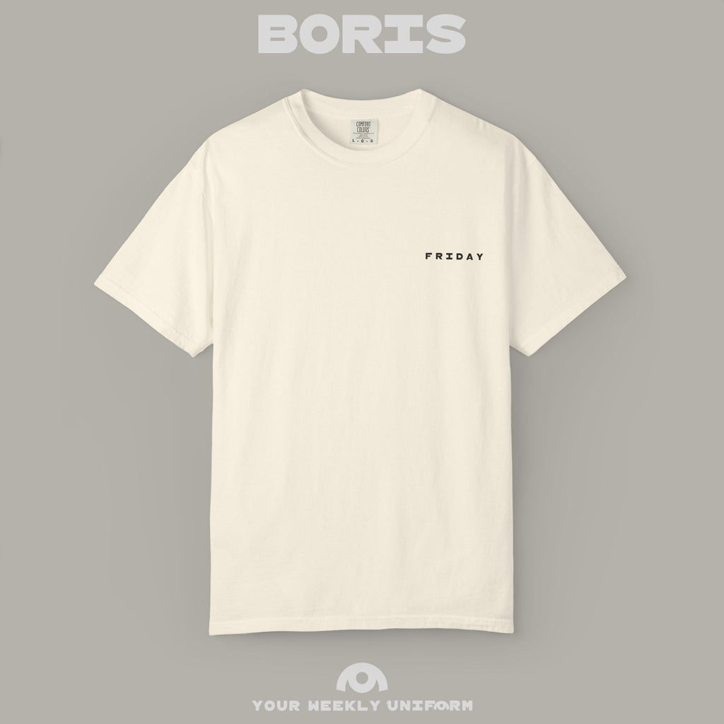 BORIS FRIDAY | CREWNECK T-SHIRT | PRINTED BLACK