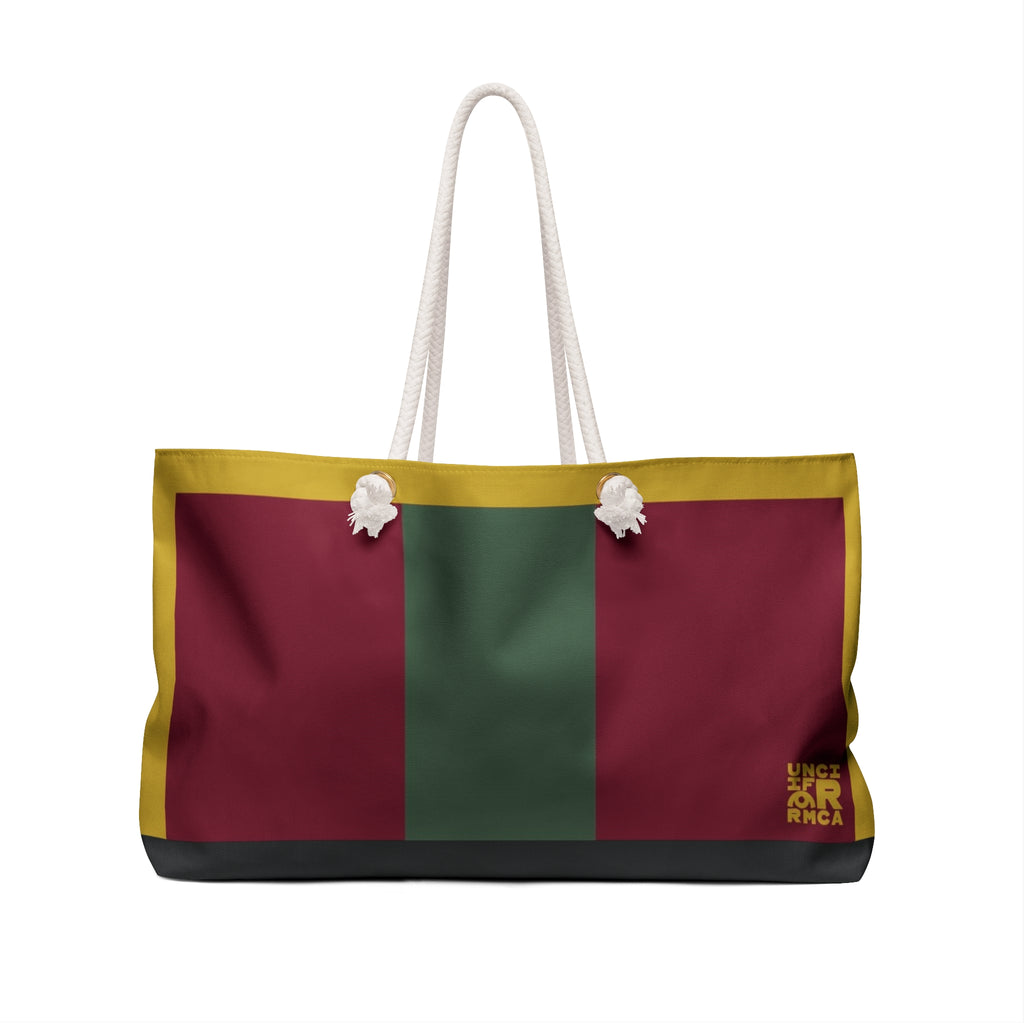 THE MAX BAG | Burgundy, Deep Green & Gold Weekender Bag - Stylish Travel Tote, Gym Bag, Beach Bag, Personalized Gift, Spacious Weekend Accessories