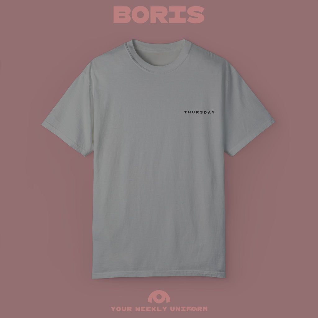 BORIS THURSDAY | CREWNECK T-SHIRT| PRINTED BLACK