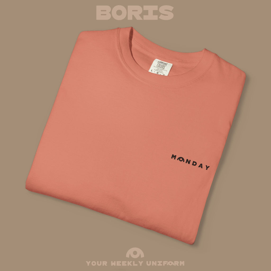BORIS MONDAY CREWNECK T-SHIRT | PRINTED BLACK