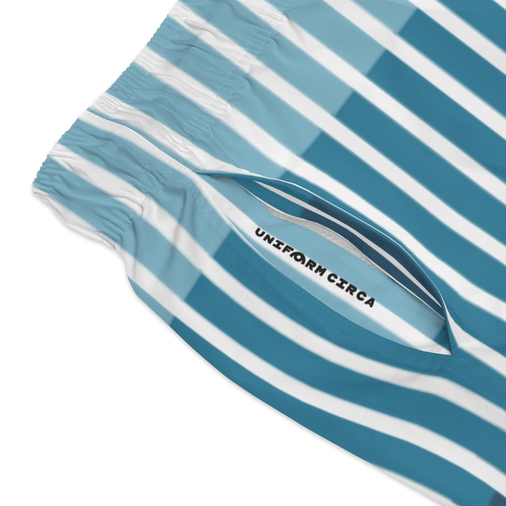 FADER SWIM TRUNKS | Striped Blues/White | Printed