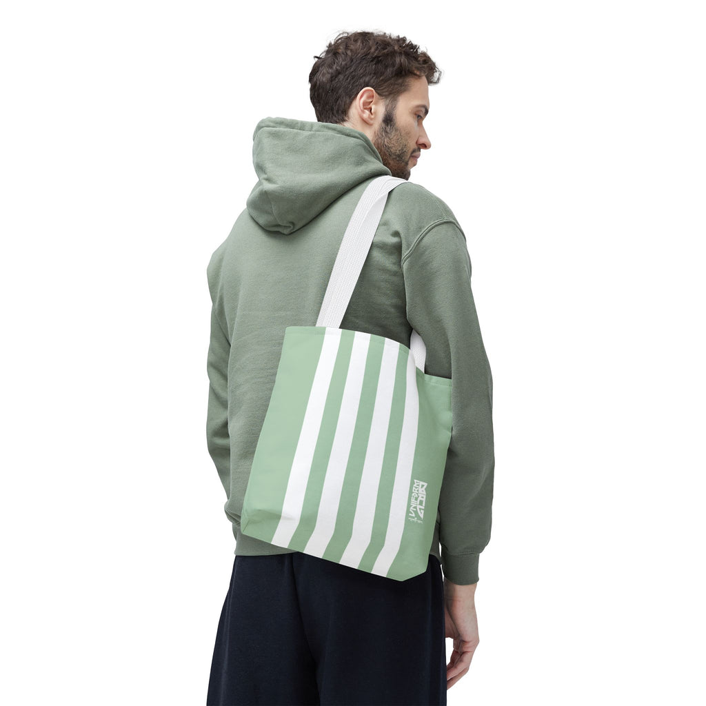RACER JR. BAG | CUCUMBER/WHITE | Stylish Minimalist Tote Bag, Eco-Friendly Shopping Bag, Chic Carryall, Reusable Tote, Fashionable Beach Bag, Trendy Everyday Essentials