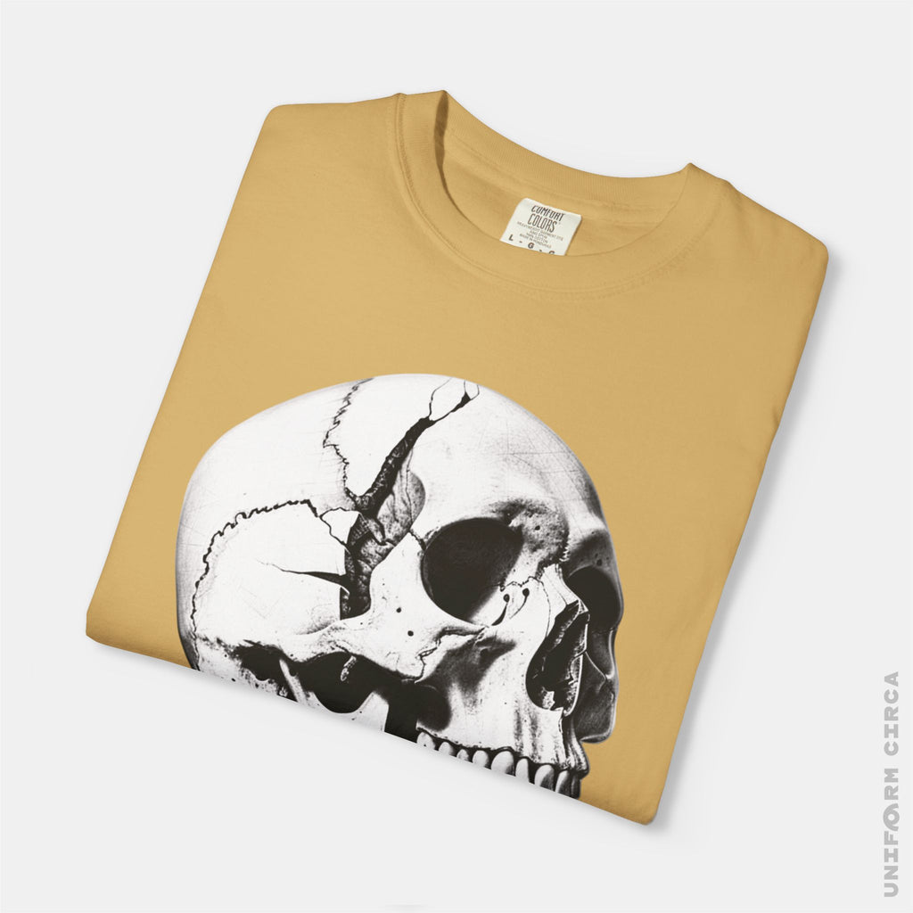 SKULL & BOARDS CREWNECK T-SHIRT | Printed Unisex Garment-Dyed Graphic Tee