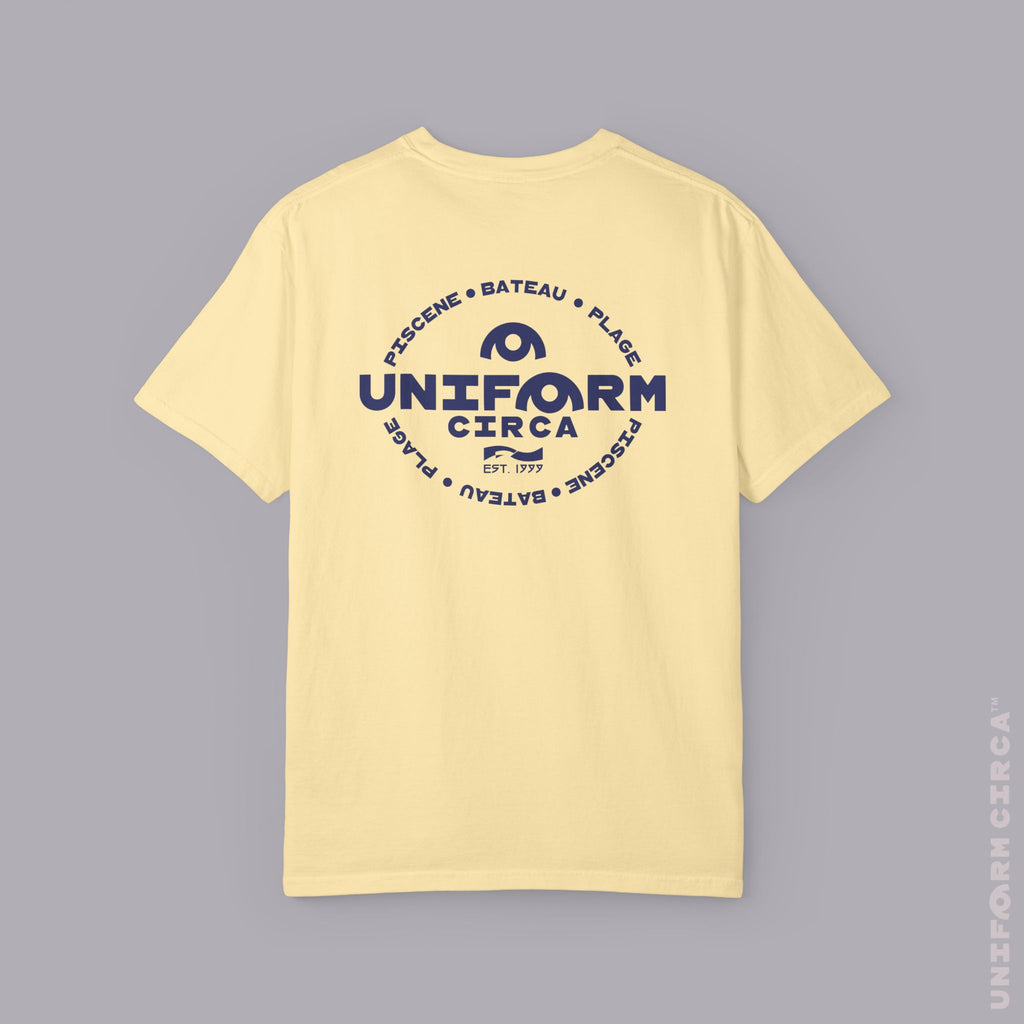Copy of UC AQUA BADGE | NAVY & DOVE GREY | CREWNECK T-SHIRT | Printed