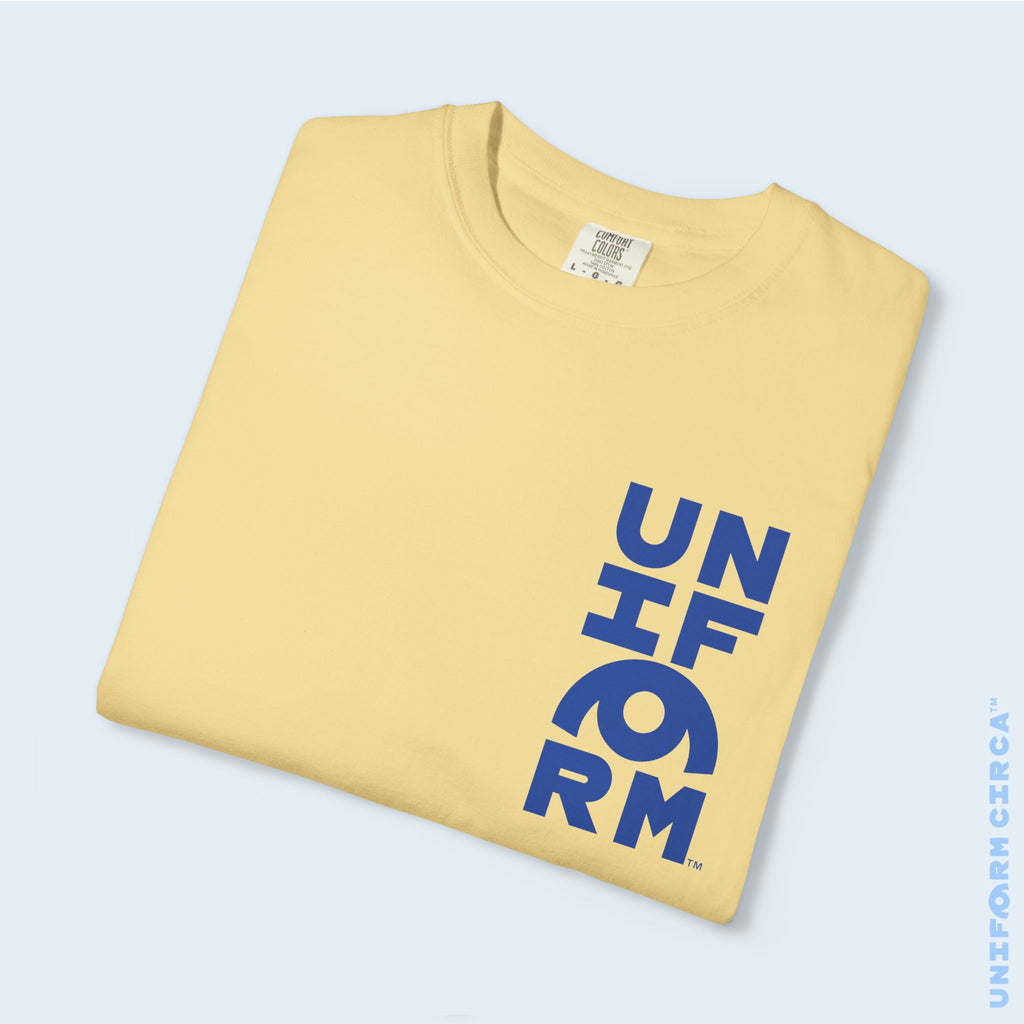 UC HALF STACK | Crewneck T-Shirt | Blue Print | Bold Minimalist Design