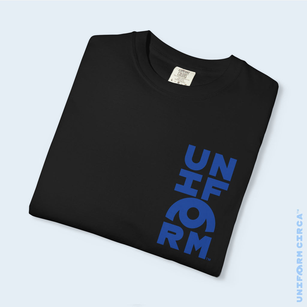 UC HALF STACK | Crewneck T-Shirt | Blue Print | Bold Minimalist Design