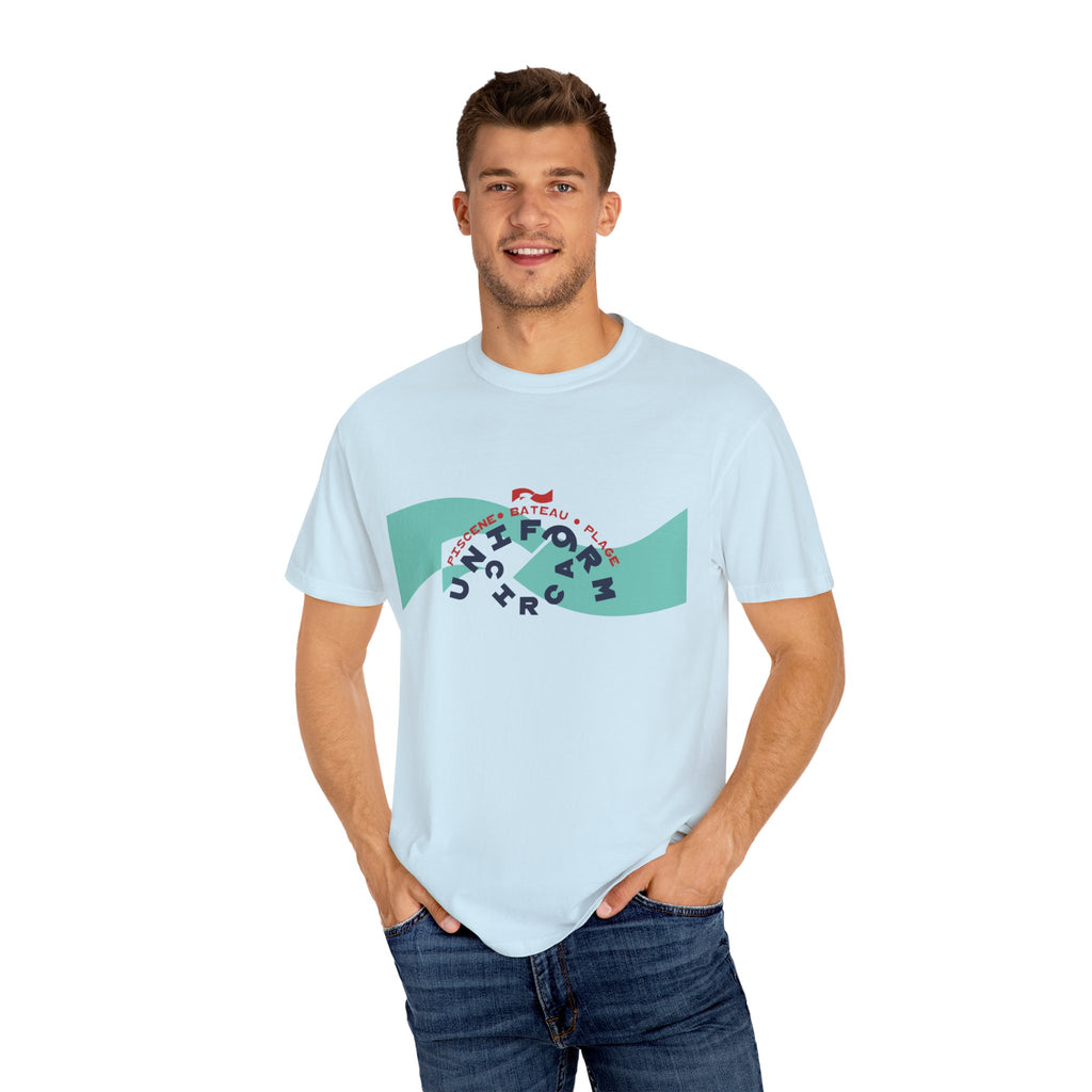 GREEN WAVE | Crewneck T-Shirt | Printed
