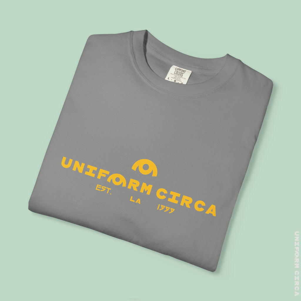 OYSTER ALL WORDMARK  | CREWNECK T-SHIRT | PRINTED YELLOW | Bold Minimalist Design