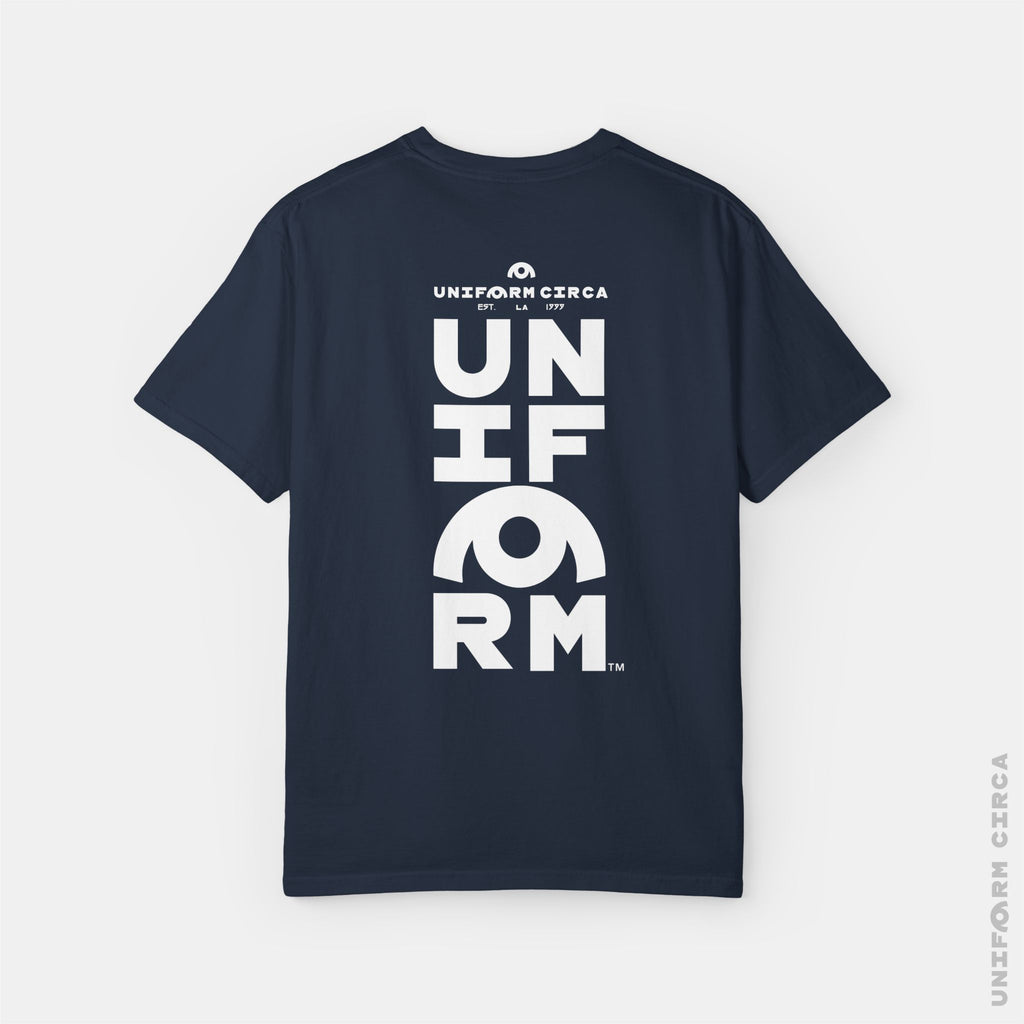 UNIFORM HALF STACK | Crewneck T-Shirt | Printed White | Bold Minimalist Print