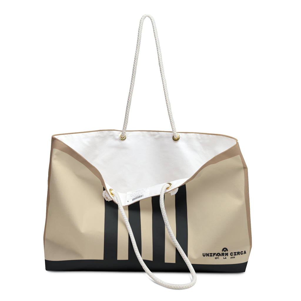 THE MRS. CHABRE RACER MAX BAG | BLACK&TAN  Weekender Bag - Stylish Travel Tote, Gym Bag, Beach Bag, Personalized Gift, Spacious Weekend Accessories