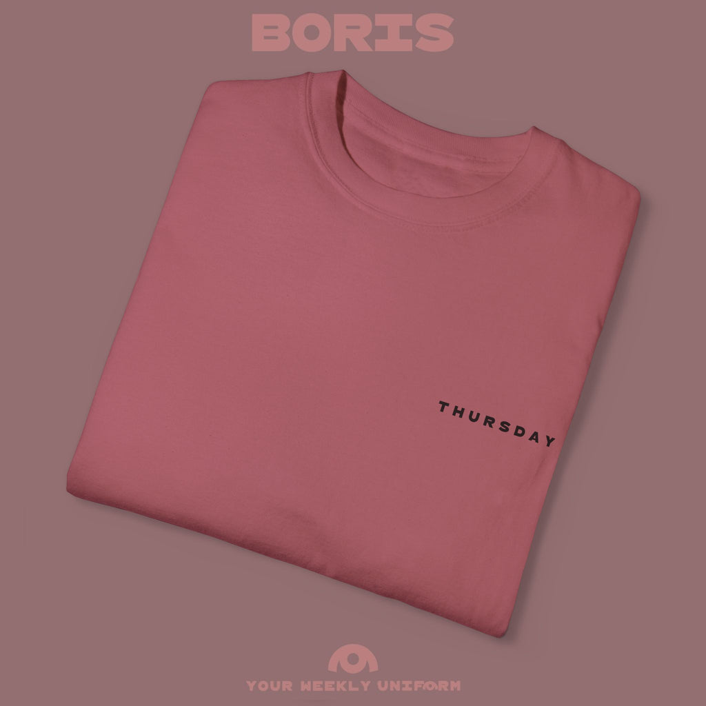 BORIS THURSDAY | CREWNECK T-SHIRT| PRINTED BLACK