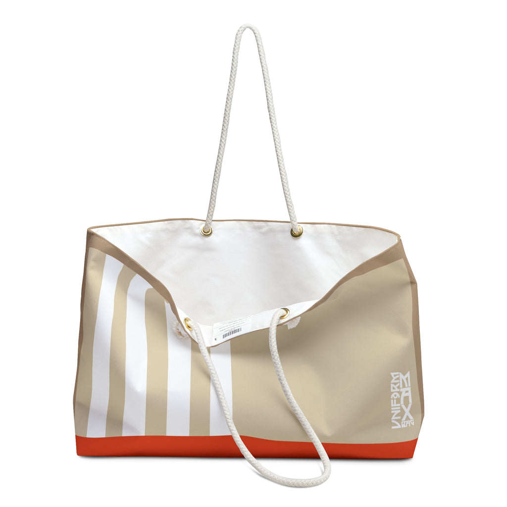 EDGE RACER MAX BAG | TAN/WHITE/ORANGE | Stylish Travel Tote, Gym Bag, Beach Bag, Personalized Gift, Spacious Weekend Accessories