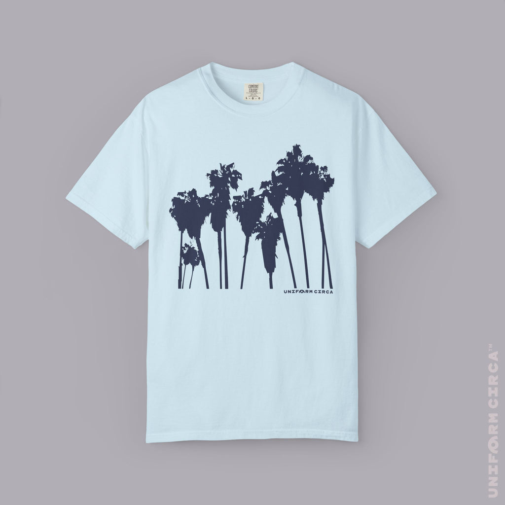 PALMS NAVY CREWNECK T-SHIRT | Printed