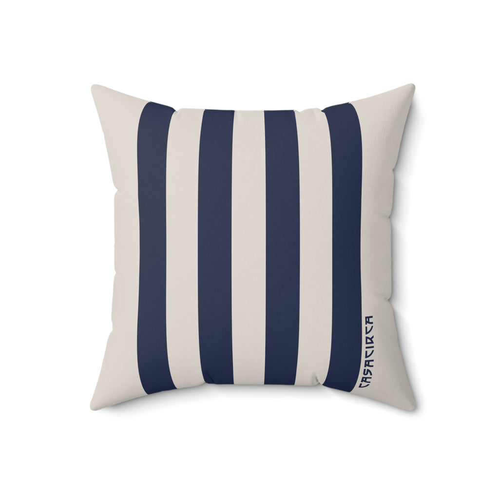 CASACIRCA | RACER PILLOW | SILVER-GREY/NAVY | Stylish Faux Suede Pillow - Home Decor, Cozy Living Room, Gift Idea, Nautical Theme, Interior Design Accents