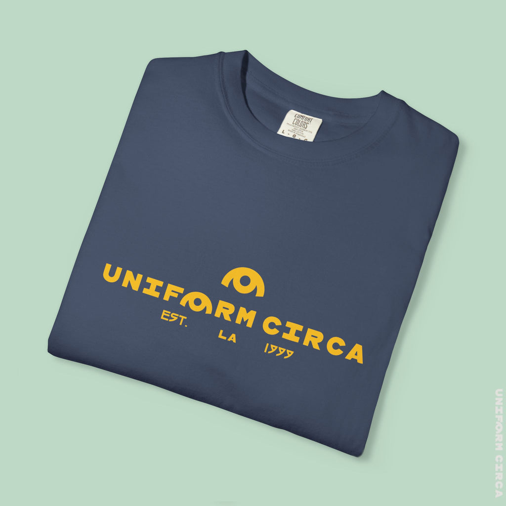 OYSTER ALL WORDMARK  | CREWNECK T-SHIRT | PRINTED YELLOW | Bold Minimalist Design