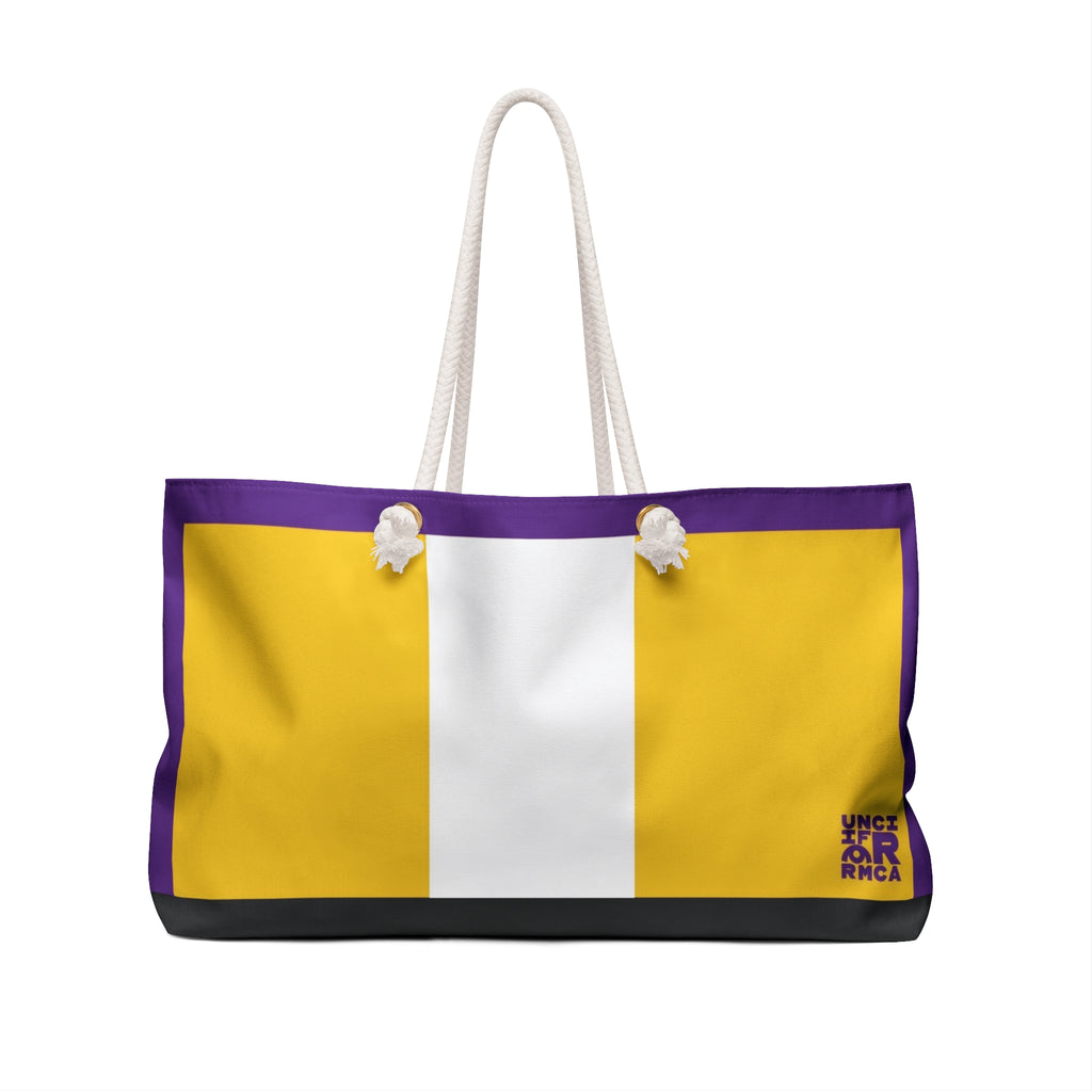 THE MAX BAG | Vibrant Yellow & Purple Weekender Bag - Stylish Travel Tote, Gym Bag, Beach Bag, Personalized Gift, Spacious Weekend Accessories