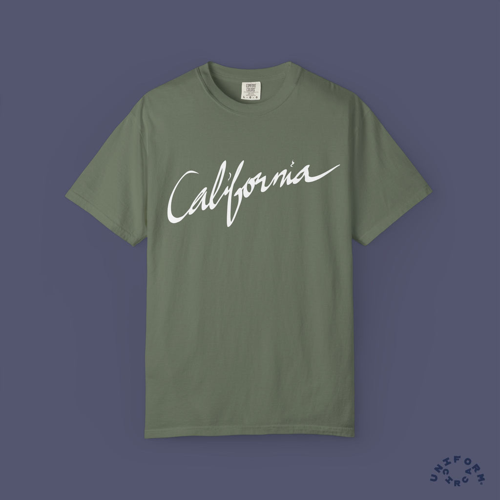 CALIFORNIA SCRIPT CREWNECK T-SHIRT | Printed