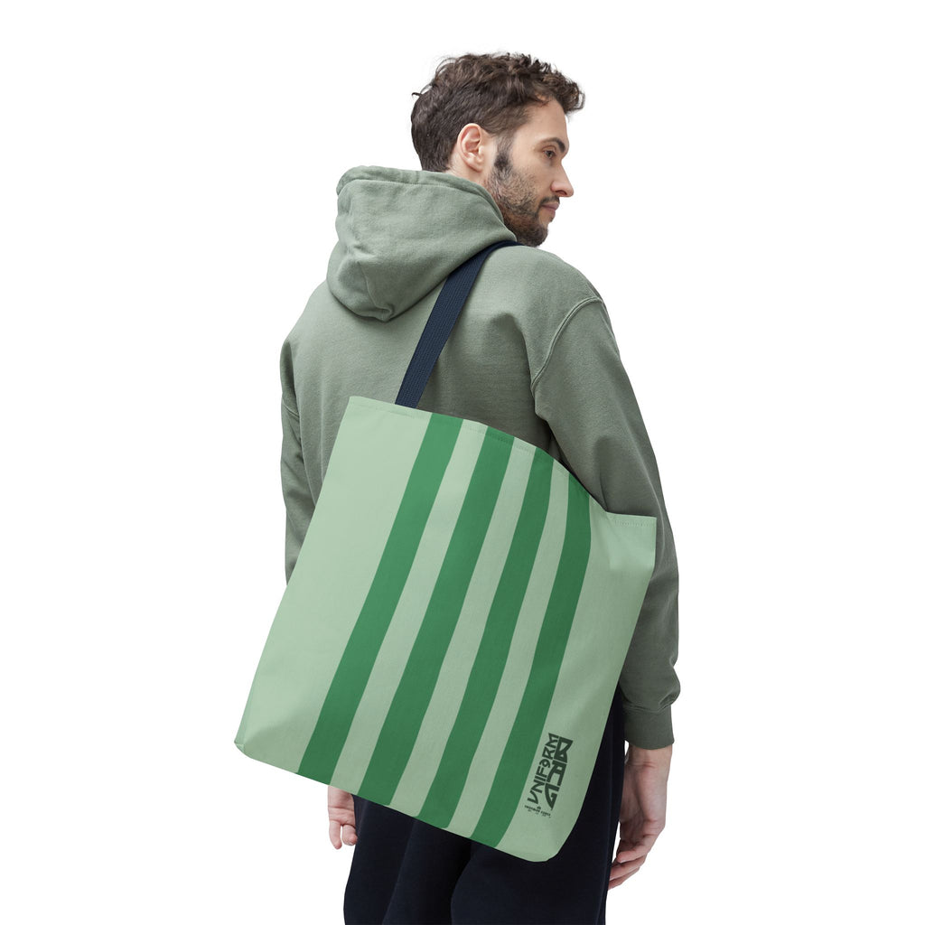 RACER JR. BAG | CUCUMBER/BOWLING GREEN | Stylish Minimalist Tote Bag, Eco-Friendly Shopping Bag, Chic Carryall, Reusable Tote, Fashionable Beach Bag, Trendy Everyday Essentials