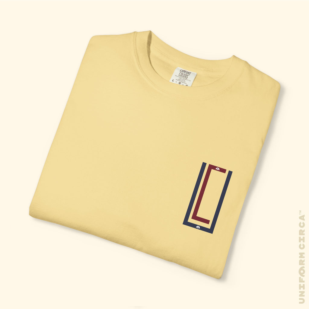 UC MONOGRAM CREWNECK | Printed NAVY/BURGUNDY | Unisex Garment-Dyed T-Shirt - Casual, Streetwear, Comfortable, Graphic Design, Gift for All Occasions