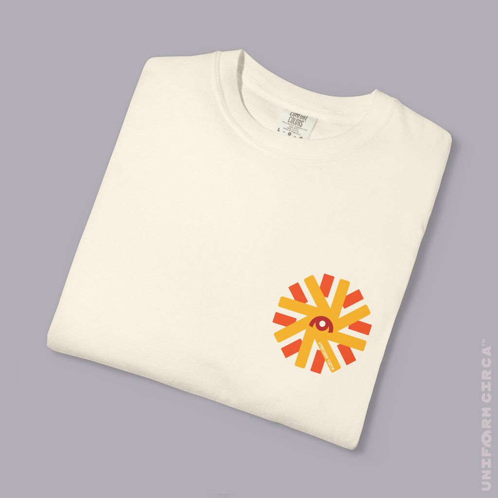 UC SUN BURST | Printed BLUE/RED | Unisex Garment-Dyed T-Shirt