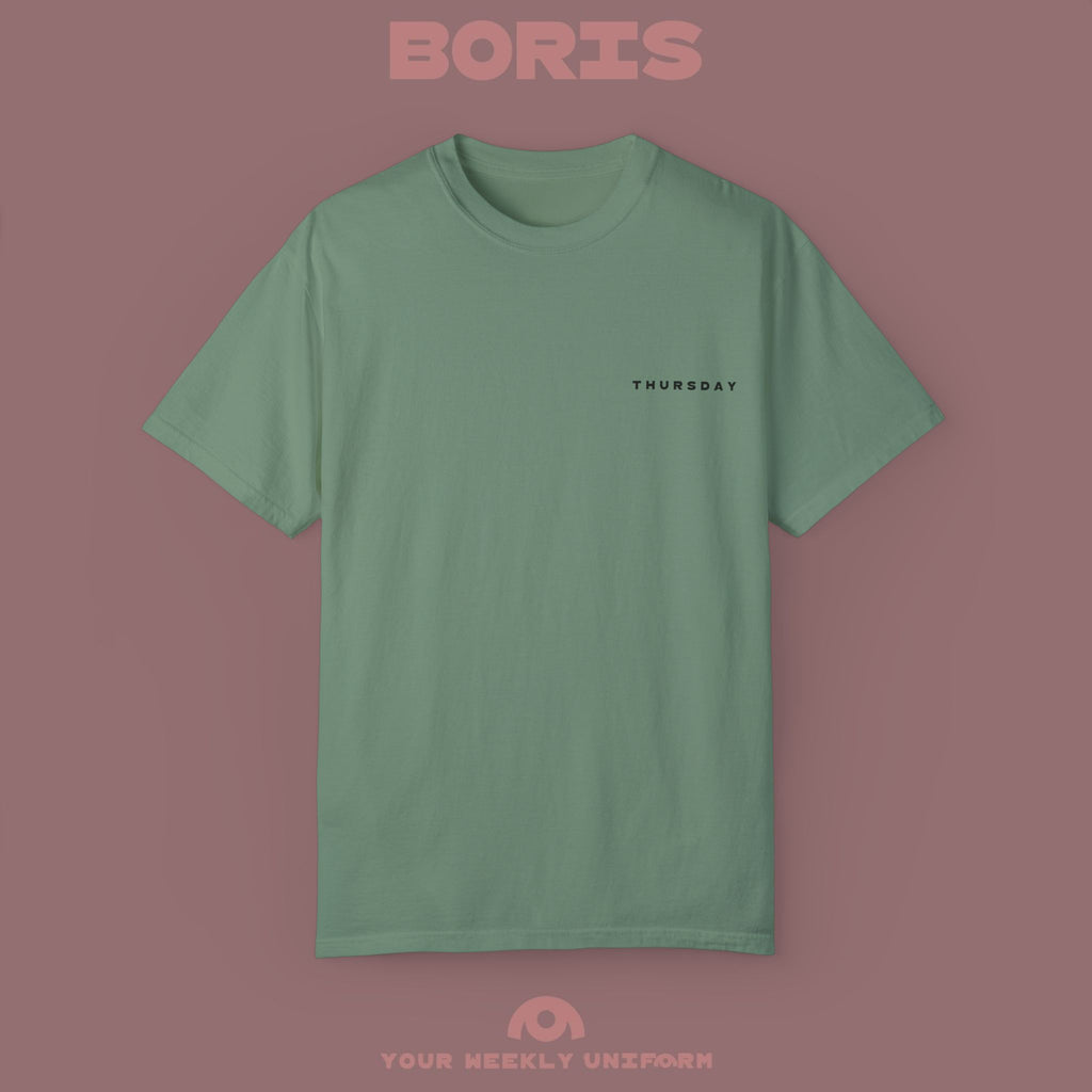 BORIS THURSDAY | CREWNECK T-SHIRT| PRINTED BLACK