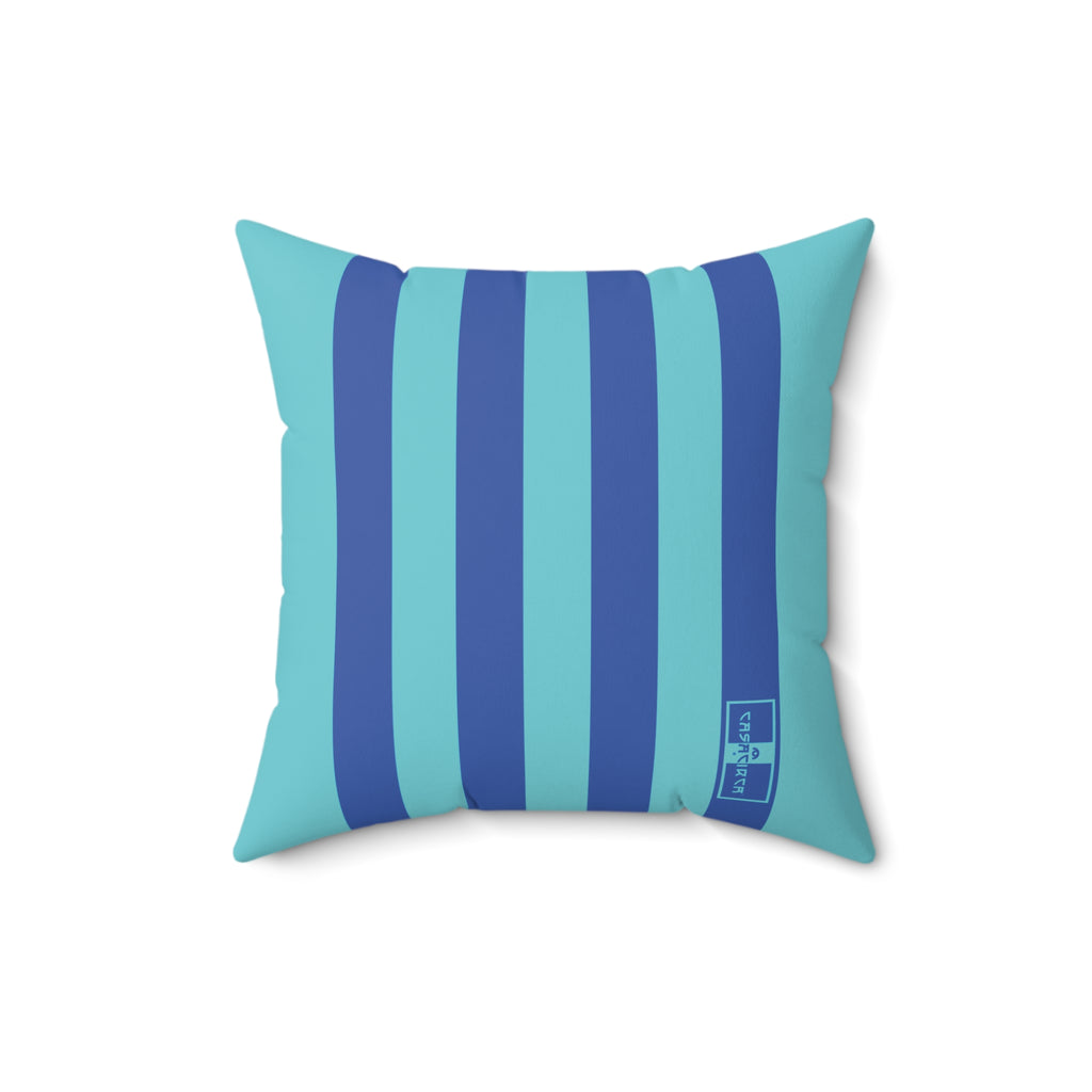 CASACIRCA | REVERSO PILLOW | TURQUOISE/BLUE/GOLDENROD | Stylish Faux Suede Pillow - Red and Navy Stripes, Home Decor, Cozy Living Room, Gift Idea, Nautical Theme, Interior Design Accents