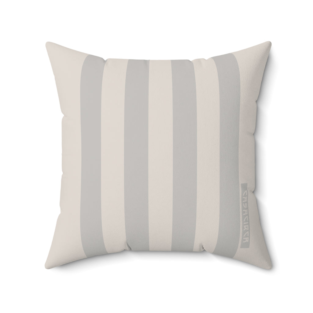 CASACIRCA | RACING STRIPES PILLOW | SILVER/GHOST SILVER | Stylish Faux Suede Pillow - Red and Navy Stripes, Home Decor, Cozy Living Room, Gift Idea, Nautical Theme, Interior Design Accents