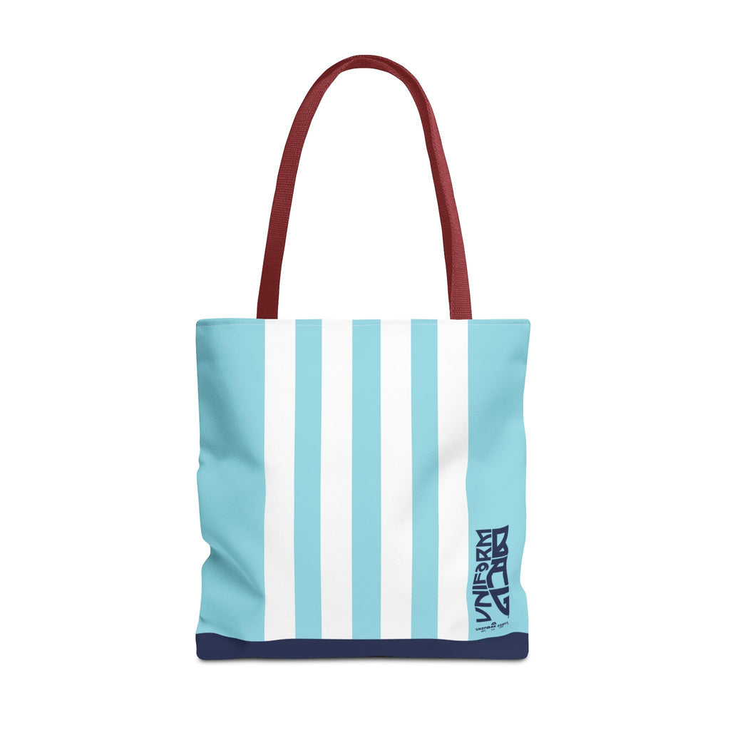 RACER JR. BAG | SKY BLUE/WHITE/NAVY | Stylish Minimalist Tote Bag, Eco-Friendly Shopping Bag, Chic Carryall, Reusable Tote, Fashionable Beach Bag, Trendy Everyday Essentials