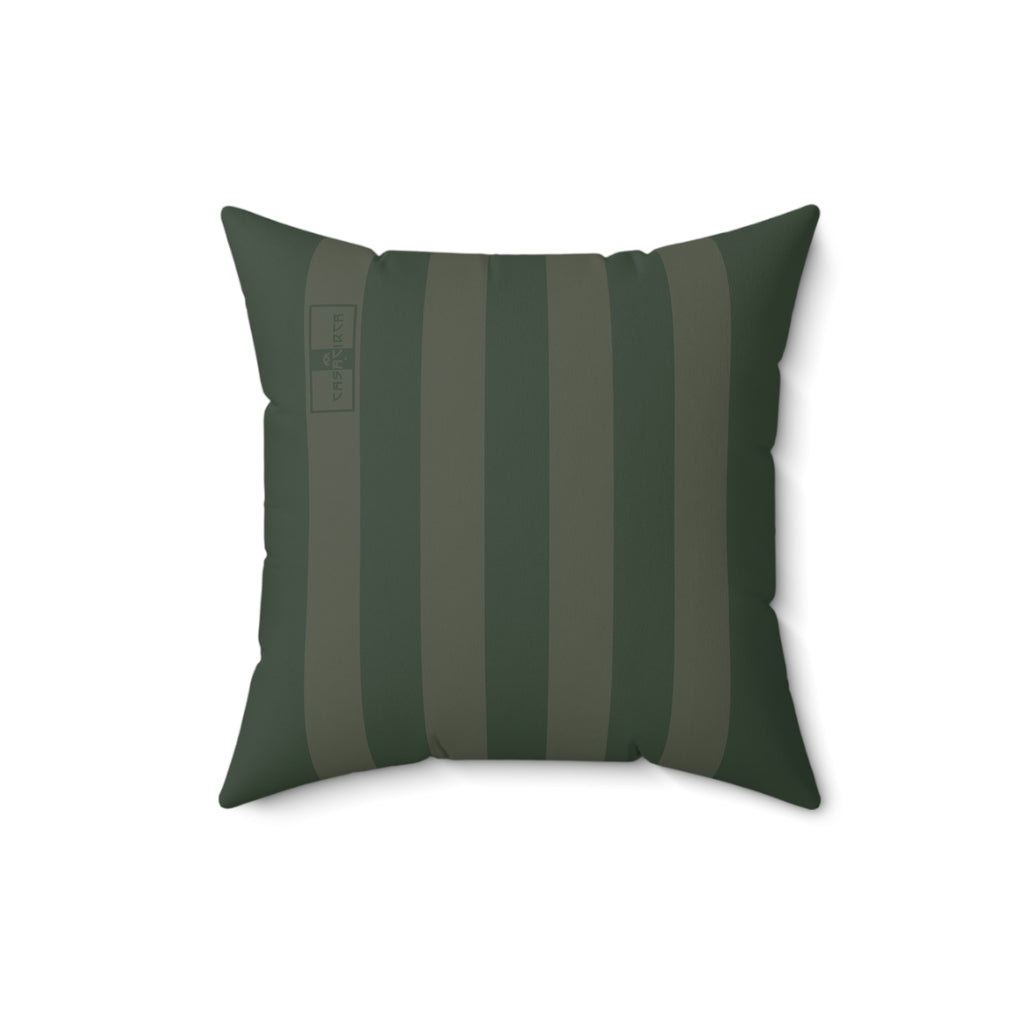 CASACIRCA | RACING STRIPES PILLOW | FOREST/OLIVE | Stylish Faux Suede Pillow - Home Decor, Cozy Living Room, Gift Idea, Nautical Theme, Interior Design Accents