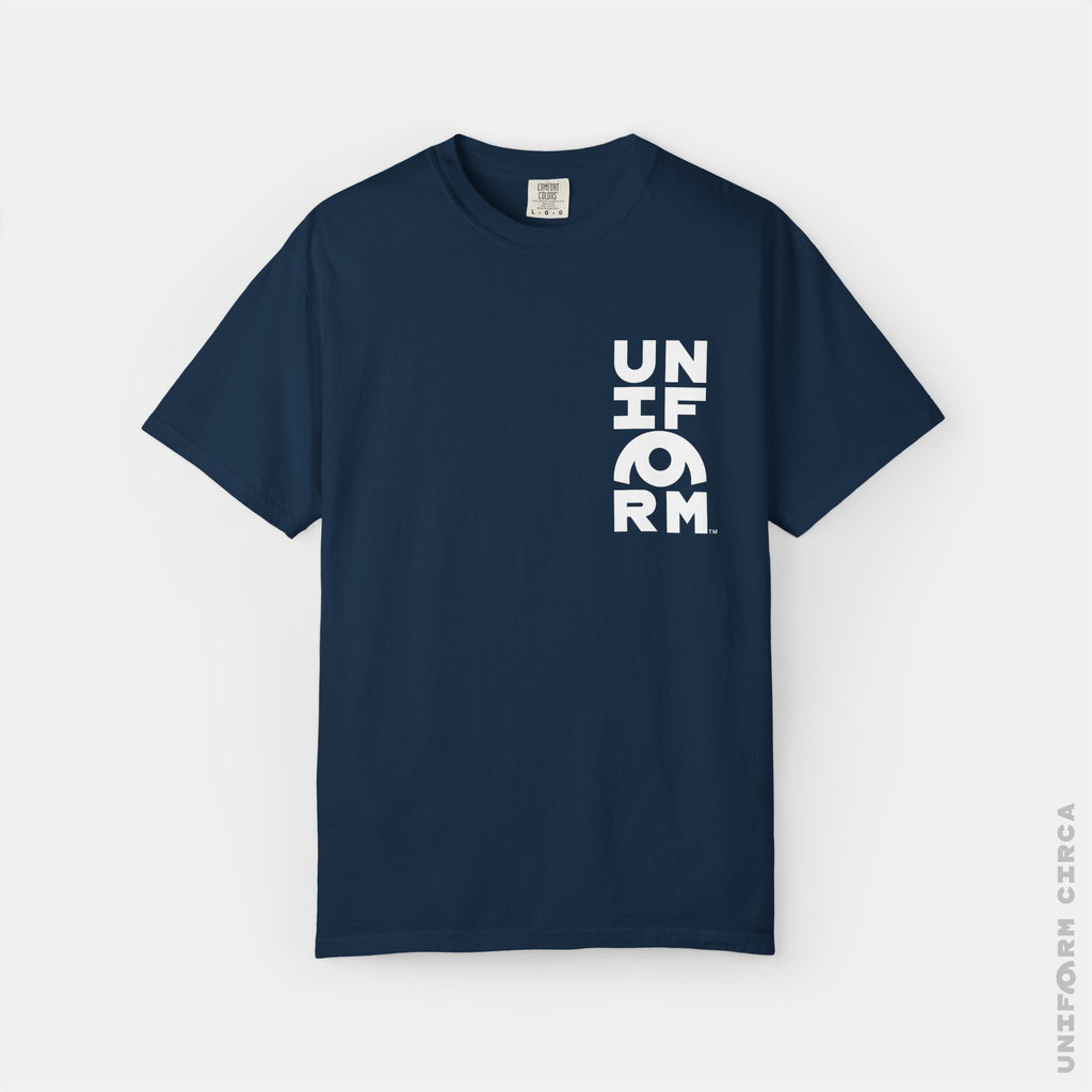 UNIFORM HALF STACK | Crewneck T-Shirt | Printed White | Bold Minimalist Print