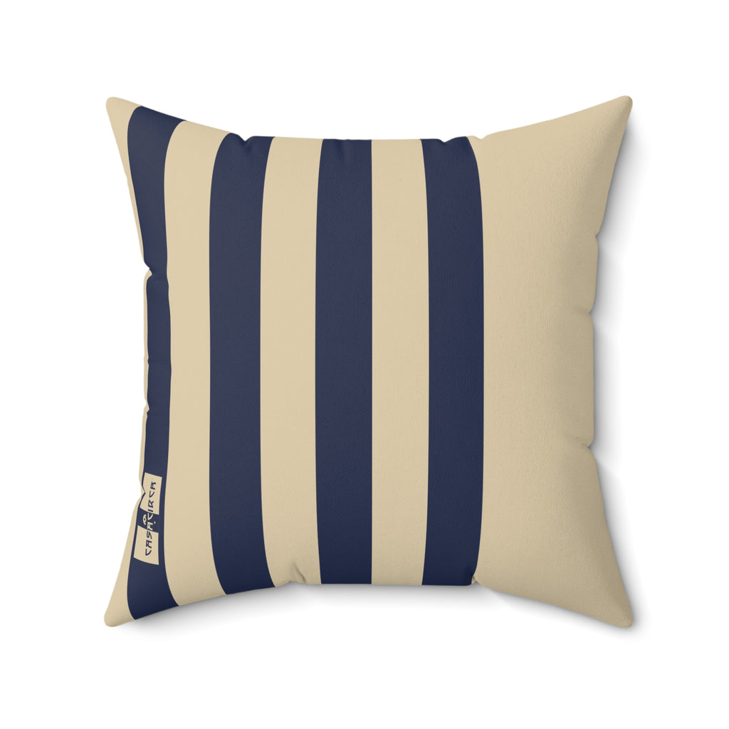CASACIRCA | SIDECAR PILLOW | CREAM/NAVY | Stylish Faux Suede Pillow - Home Decor, Cozy Living Room, Gift Idea, Nautical Theme, Interior Design Accents
