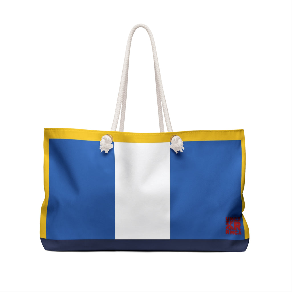 THE MAX BAG | Vibrant Blue, Yellow & Navy Weekender Bag - Stylish Travel Tote, Gym Bag, Beach Bag, Personalized Gift, Spacious Weekend Accessories