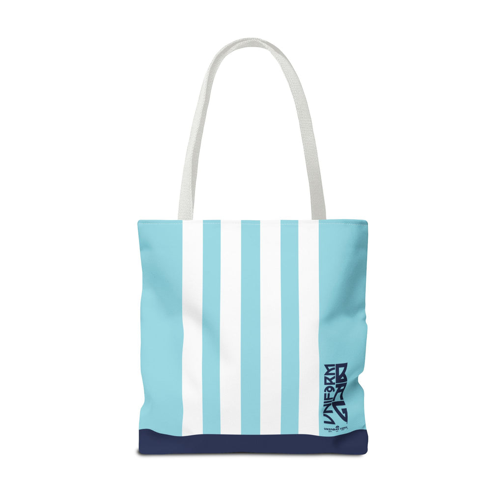RACER JR. BAG | SKY BLUE/WHITE/NAVY | Stylish Minimalist Tote Bag, Eco-Friendly Shopping Bag, Chic Carryall, Reusable Tote, Fashionable Beach Bag, Trendy Everyday Essentials