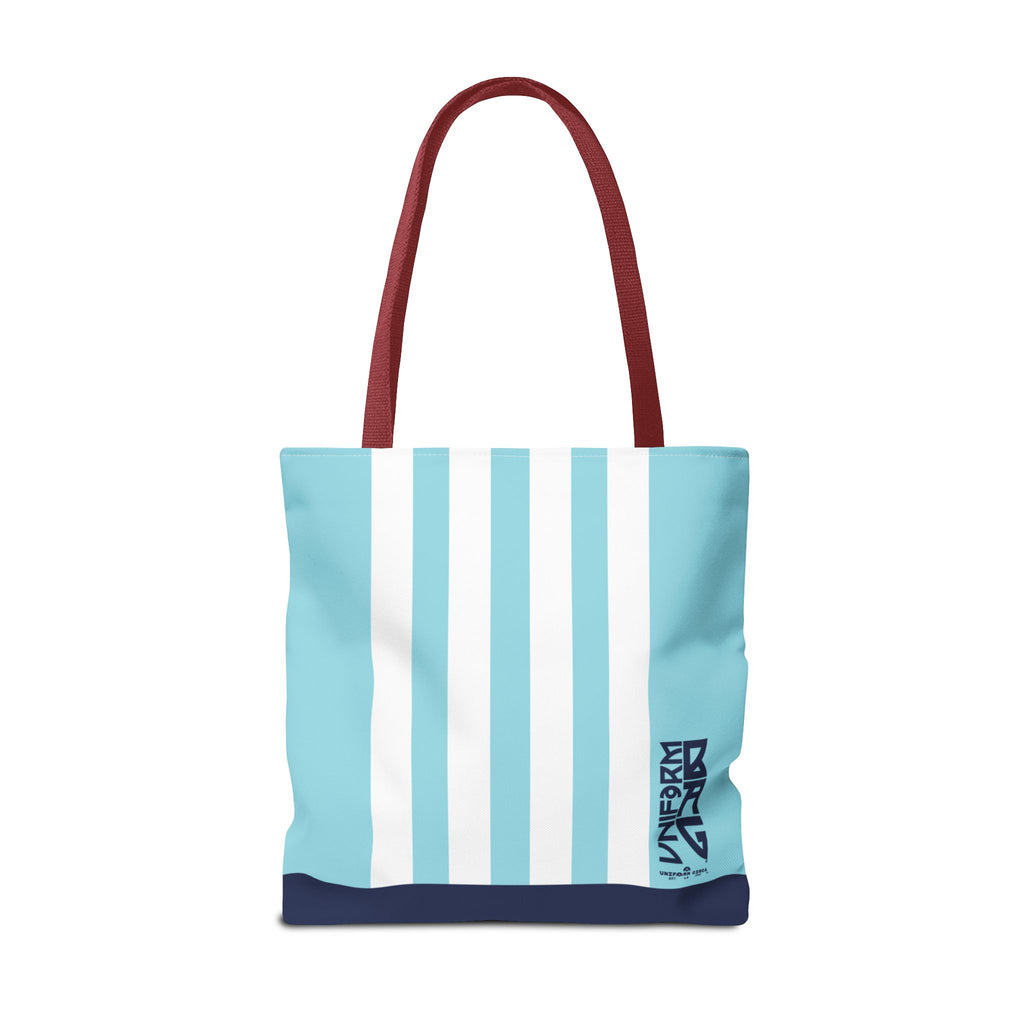 RACER JR. BAG | SKY BLUE/WHITE/NAVY | Stylish Minimalist Tote Bag, Eco-Friendly Shopping Bag, Chic Carryall, Reusable Tote, Fashionable Beach Bag, Trendy Everyday Essentials