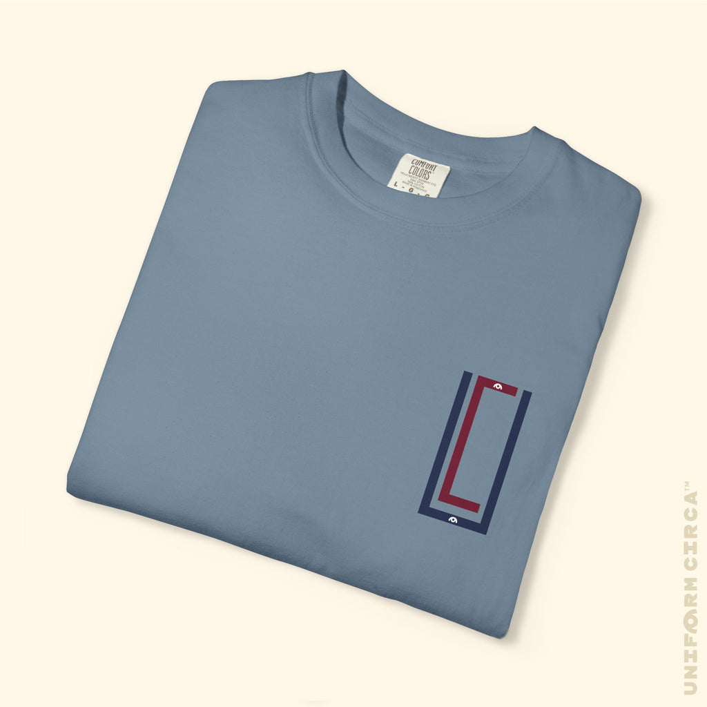 UC MONOGRAM CREWNECK | Printed NAVY/BURGUNDY | Unisex Garment-Dyed T-Shirt - Casual, Streetwear, Comfortable, Graphic Design, Gift for All Occasions