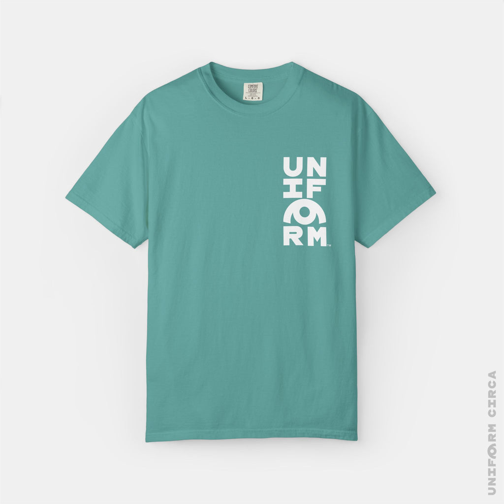 UNIFORM HALF STACK | Crewneck T-Shirt | Printed White | Bold Minimalist Print
