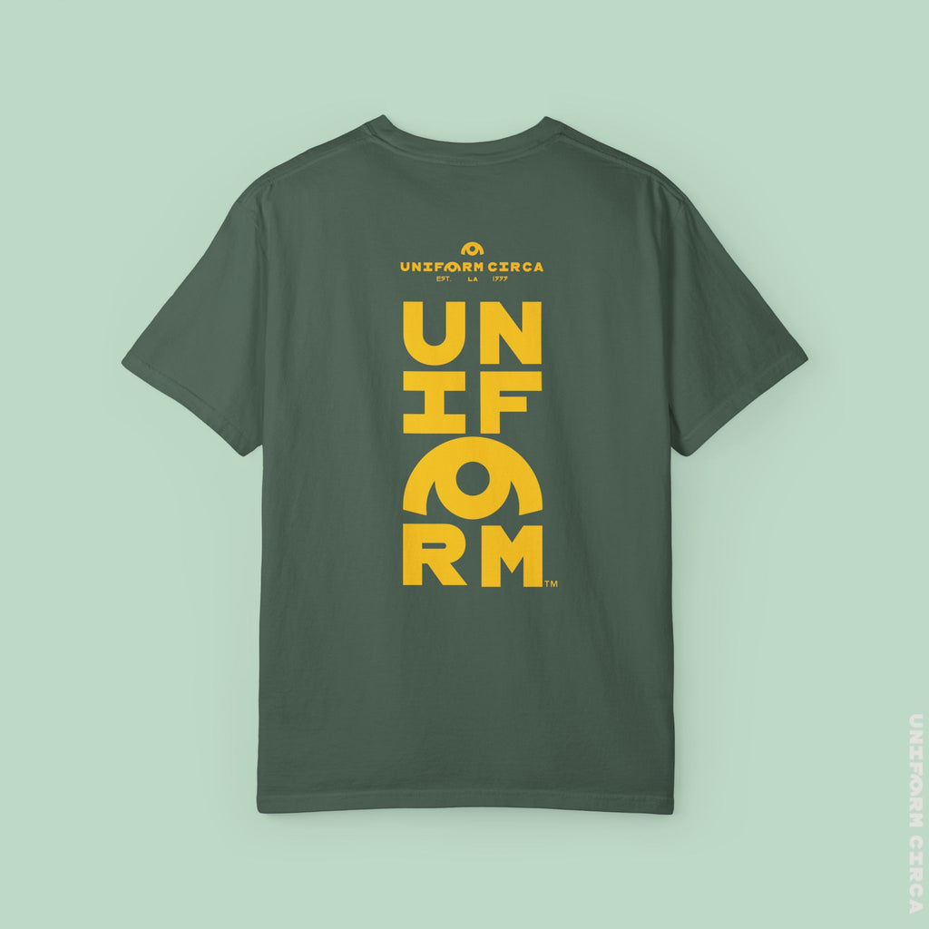 OYSTER ALL WORDMARK  | CREWNECK T-SHIRT | PRINTED YELLOW | Bold Minimalist Design