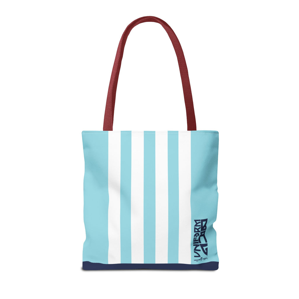 RACER JR. BAG | SKY BLUE/WHITE/NAVY | Stylish Minimalist Tote Bag, Eco-Friendly Shopping Bag, Chic Carryall, Reusable Tote, Fashionable Beach Bag, Trendy Everyday Essentials